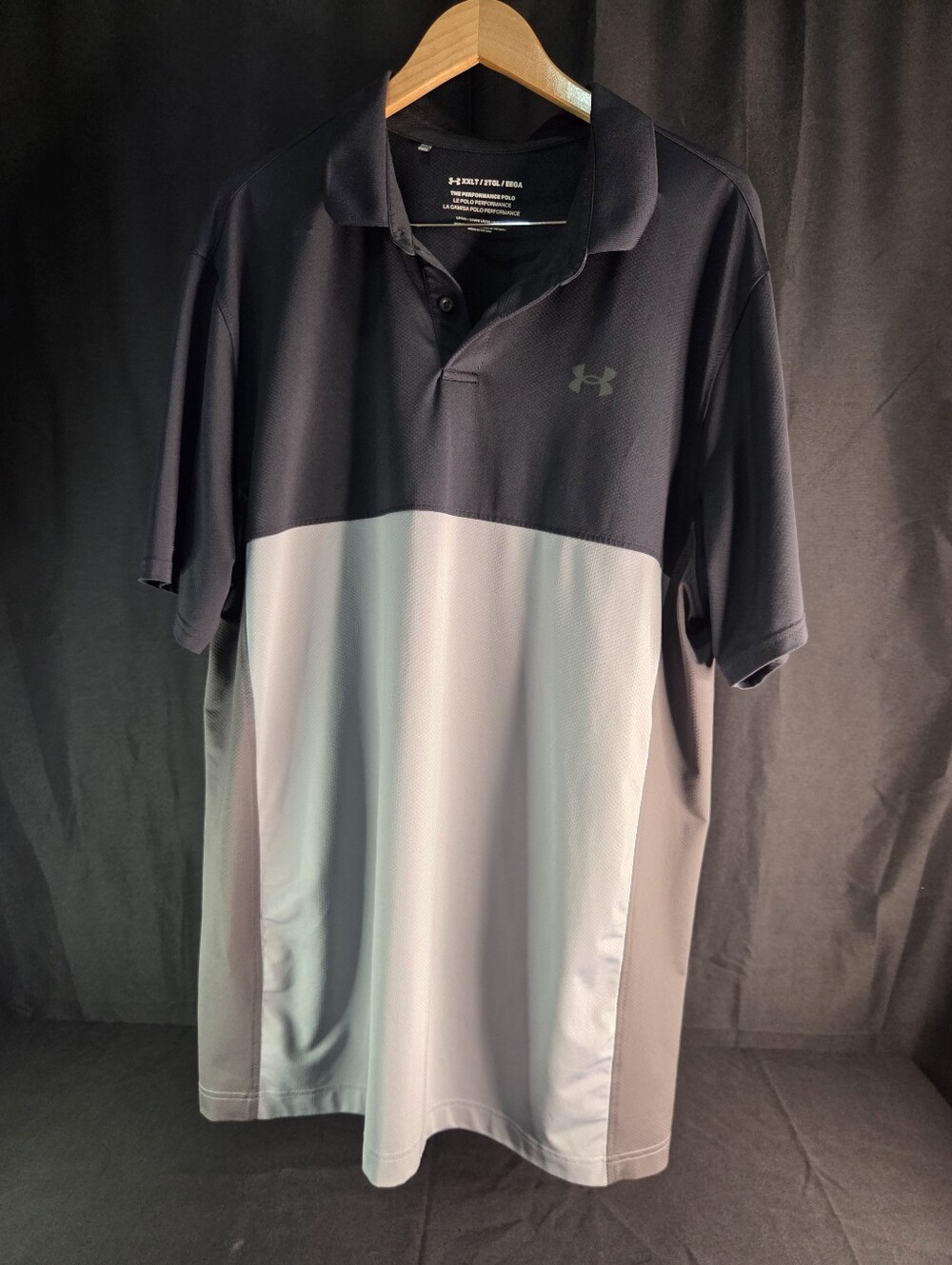 2XL Gray And Black Under armour Polo